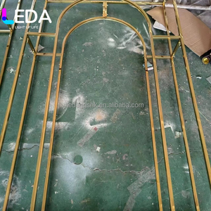 LEDA High Quality Wedding Props Iron Screen Wedding Stage Layout Gold Metal Arch Welcome Area Decorative Background <b>Frame</b> - Product Image 3