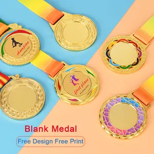 Großhandelspreis: Hochwertige Medaille aus Zinklegierung, blanko, 1 Stück – Generische Medaillen für jeden Wettbewerb, Marathon, Fußballspiel, Trophäe - Product Image 2