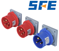 Connecteur Mâle et Femelle Électrique Industriel Étanche IP44 Bleu 2P+E 3 Pôles 4 Pôles 5 Pôles et Connecteur de Prise 220V-240V