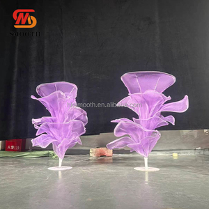 Centro de Mesa Floral Gigante de Gasa Arrugada Hecho a Mano, para Mesas de Boda, Eventos, Fiestas y Decoración de Escenarios - Product Image 1