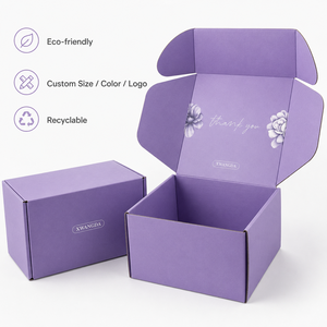 Biodegradable Eco-Friendly Rigid Corrugated Paper <b>Boxes</b> with Matte Lamination and Embossing Full Color Foldable Shipping <b>Boxes</b> - Product Image 2