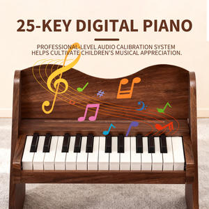 <span class=keywords><strong>Piano</strong></span> numérique 25 touches pour enfants avec clavier en bois massif - Jouet musical éducatif alimenté par piles avec étui - Instrument pour la <span class=keywords><strong>famille</strong></span> - Product Image 3