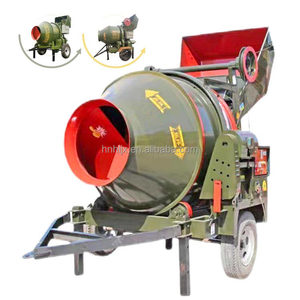 Mezcladora de Concreto Móvil Montada en Remolque JZC350 con Bomba 110v 220v 240v 380v, Maquinaria Portátil para Mezclar Concreto en Venta - Product Image 1