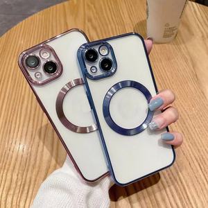 Đa Màu sắc mạ điện TPU từ trường hợp đối với iPhone 17 16 15 14 Pro Max điện thoại di động Trường hợp với máy ảnh bảo hiểm vỏ điện thoại - Product Image 1