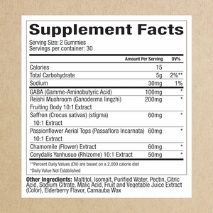 Gummies aux champignons sans sucre, 60 unités, Reishi, Corydalis, Safran, <span class=keywords><strong>Passiflore</strong></span>, GABA, Camomille, Sommeil, Relaxation, Métabolisme - Product Image 4
