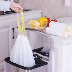 Sacs poubelle à cordon coulissant pour aliments, sac à ordures de cuisine, sac en plastique biodégradables