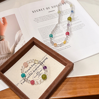 Bracelet en perles d'améthyste naturelle, citrine et quartz rose - Bijou multigemme vibrant, cadeau spirituel classique pour elle