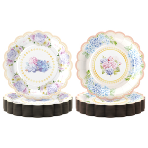 Assiettes en papier jetables pour thé et conversation, motif floral, nouvelle conception, pour mariage, anniversaire, fête, vaisselle décorative - Product Image 4