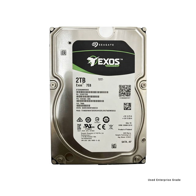 Used 3.5" 2TB SATA Internal HDD with 215MB/s Read Speed Metal Construction Non-External Power Supply for Server Applications