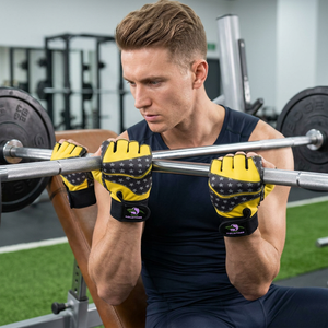 Rugged Nylon Half Finger Fitness Gloves for Powerlifting Strength Training Breathable <b>with</b> Adjustable Wrist Straps Gym - Product Image 1