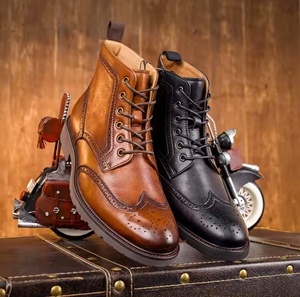 Mocassins de bureau pour hommes en cuir véritable, à enfiler, à bout fermé, antidérapants, imperméables, légers, à motif floral, evergreen - Product Image 1