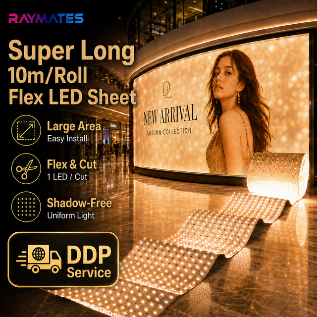 10m LED Sheet Roll Bright 2700K 3000K 4000K 5000K 6000K Flex LED Backlight Sheet Light for Office Mall Showroom Backlighting