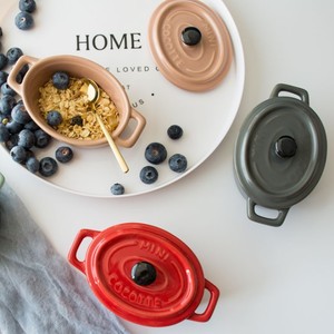 Casserole <span class=keywords><strong>en</strong></span> <span class=keywords><strong>fonte</strong></span> émaillée miniature de forme ovale de 14 cm avec deux poignées - Product Image 5