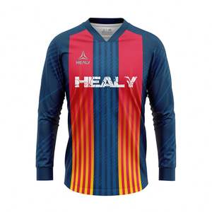 Camiseta de Fútbol Retro para Hombre con Rayas Verticales Vibrantes, Transpirable, Ligera, de Secado Rápido, Manga Larga, Deportiva y de Alta Calidad - Product Image 1