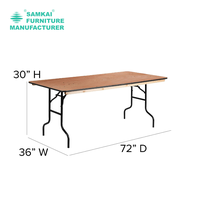 Table pliante SK-ZDZ-A005 prête pour les événements Cadre robuste rectangulaire en panneau laminé de 48 pouces