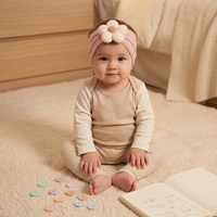 Bandeau en tricot pour bébé, doux et extensible, turban pour nouveau-né, bandeaux floraux bohèmes, accessoires mignons pour cheveux d'enfant