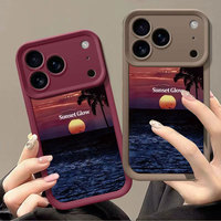 Coque de protection souple en TPU motif Coucher de soleil pour iPhone 17, 11 Pro, 8 Plus, 14 Pro Max