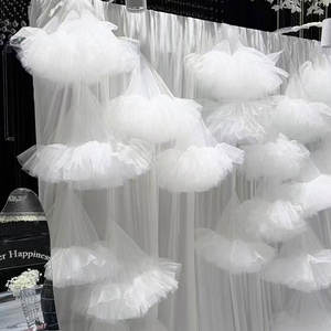 Nuages artificiels créatifs et modernes en voile de gaze pour décoration de mariage, rideau suspendu extérieur en mousseline pour plafond de scène - Product Image 4