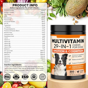Compléments alimentaires <span class=keywords><strong>pour</strong></span> chiens en forme de bouchées molles multivitaminées <span class=keywords><strong>pour</strong></span> le confort cardiaque, digestif et articulaire, avec probiotiques et taurine - Product Image 3