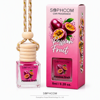 Diffuseur de parfum pour voiture 8 ml, flacon en verre suspendu pour rétroviseur avec couvercle en bois, désodorisant, fournisseur OEM de marque privée