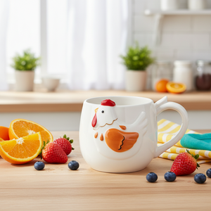 Tazza in Ceramica Bianca con Simpatico Design a Forma di Gallina, Perfetta per <span class=keywords><strong>Caffè</strong></span> o Tè, Idea Regalo - Product Image 2