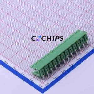 KF2EDGR-5.0-12P Plug-in Terminal Block Bent Lead Through Hole,P=5mm Connector Board-to-Board / Socket - Open 1x12P 5mm Green - Product Image 2