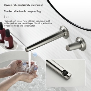 Venta al por mayor de fábrica: Diseño moderno de cobre, desagüe de pared empotrado, salida preenterrada, lavabo oculto, frío + caliente 0381 Moderno - Product Image 1