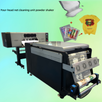 Eizoulyn Recyclage automatique de poudre UV DTF 24 pouces, secoueur de poudre purifié par la fumée, secoueur vertical, machine à secouer avec imprimante pour t-shirts