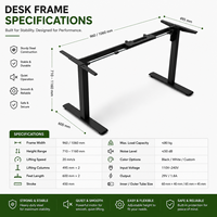 Bureau assis-debout électrique à moteur unique, ergonomique, extensible, moderne, poste de travail réglable pour bureau à domicile, commandes en gros