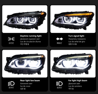 Pour BMW Série 7 F01-F02 09-15, ensemble de phares pour 740i/730i/735i, rénovation/mise à niveau - 12V 36W 6000K 6000 Lumens