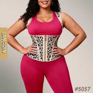 Vest-style <b>Corset</b> Knitted <b>Latex</b> Waist Trainer with Breathable Eco-friendly Fabric Zipper Design for Women Sizes XS-3XL - Product Image 1