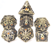 Oeil de dragon multicolore Jeu de dés creux en métal antique pour donjons et dragons