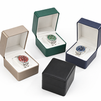 Estuche de Reloj Rectangular de Cuero PU de Alta Calidad con Forro de Terciopelo, Caja de Regalo para Reloj con Logotipo Personalizado y Apertura Abatible