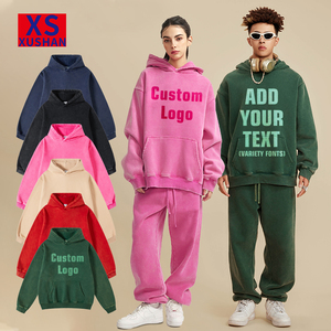 400G High Quality Oversize Pullover Hooded Sweatshirt Long Sleeve Sport Top Fall Winter Fashion Embroidered for Men Plain Dyed