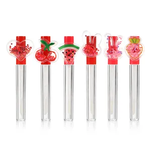 Fruity lipgloss Container private label kids custom your logo empty shaped tubes fruit juice lip gloss tudes