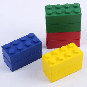 Promozionale in schiuma PU blocchi di mattoni giocattolo all'ingrosso colorato popolarità con stampa Logo personalizzata