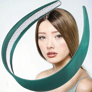 Diadema de Moda para Mujer Kujie FD-1959, Nuevo Diseño, Corona Alta, Acolchada de Satén, Ancha, Antideslizante, Color Sólido, para Cosplay y Fiestas - Product Image 3