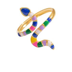 Snake <b>Ring</b> 18K Gold Plated Stainless Steel Exaggerated Open Finger Vintage Unisex Jewelry Gift Yiwu Fashion <b>Rings</b> - Product Image 5