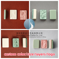 Jeu de Mahjong Jardin Botanique en Acrylique Frais Trois Couches, Tuiles Joker Menthe Teal pour Fête Printanière, Réunion et Décoration Intérieure