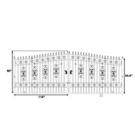 20-ft Bi-Parting Deluxe en fer forgé ornemental portail de jardin clôture de jardin clôture de ferme, acier forgé massif 100%
