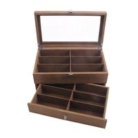 Estuche de Madera Cuadrado de Doble Capa para Gafas, Certificado ISO9001, Ideal para Almacenamiento y Exhibición de Gafas en Tiendas