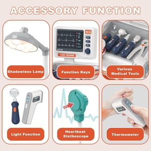 Juego de Médico para Niños de 26 Piezas con Carrito Médico, Estetoscopio, Termómetro y Jeringa, Juguete de Rol de Dentista, Kit de <span class=keywords><strong>Doctor</strong></span> para Niños - Product Image 5