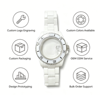 Kit de boîtier de montre en céramique blanche 40 mm, bracelet en céramique, lunette rotative, verre saphir, mouvement 3135 2824, montre respirante