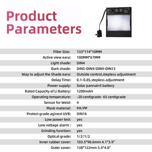 Casco de Soldadura Automático con Gran Ventana, Sensor de Arco 4 en 1, Oscurecimiento Solar, Visión a Color Real, para Soldadura TIG MIG y Pulido - Product Image 5