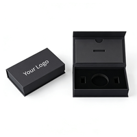 Boîte cadeau pliante magnétique noire de luxe personnalisée pour bijoux, parfum, iPhone, bougie, chocolat