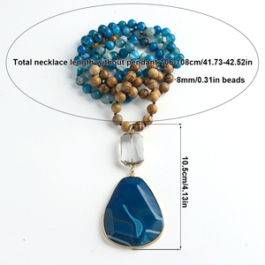 <span class=keywords><strong>Collana</strong></span> da donna personalizzata fatta a mano con 108 perle di diaspro imperiale da 8 mm, <span class=keywords><strong>collana</strong></span> yoga <span class=keywords><strong>Mala</strong></span> con perline da preghiera, produzione artigianale. - Product Image 5