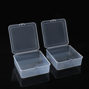 Square Pp Transparent Plastic Storage Box 10X10X3.7Cm With Lid For Jewelry Watch Eyewear Packaging - Product Image 1