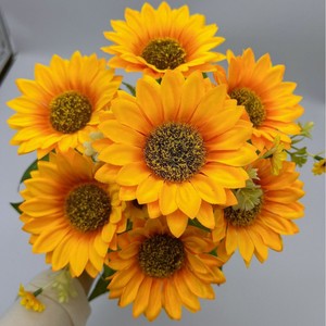 Fatto a mano simulato girasoli matrimonio casa mobili vasi di fiori finti eleganti decorazioni floreali - Product Image 4