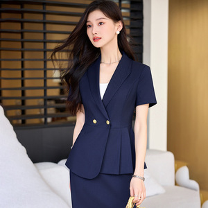 Women's Suit Set Short Sleeve Elegant Office Wear Anti-Wrinkle Spring Formal Work Uniform Skirt Style - Product Image 4