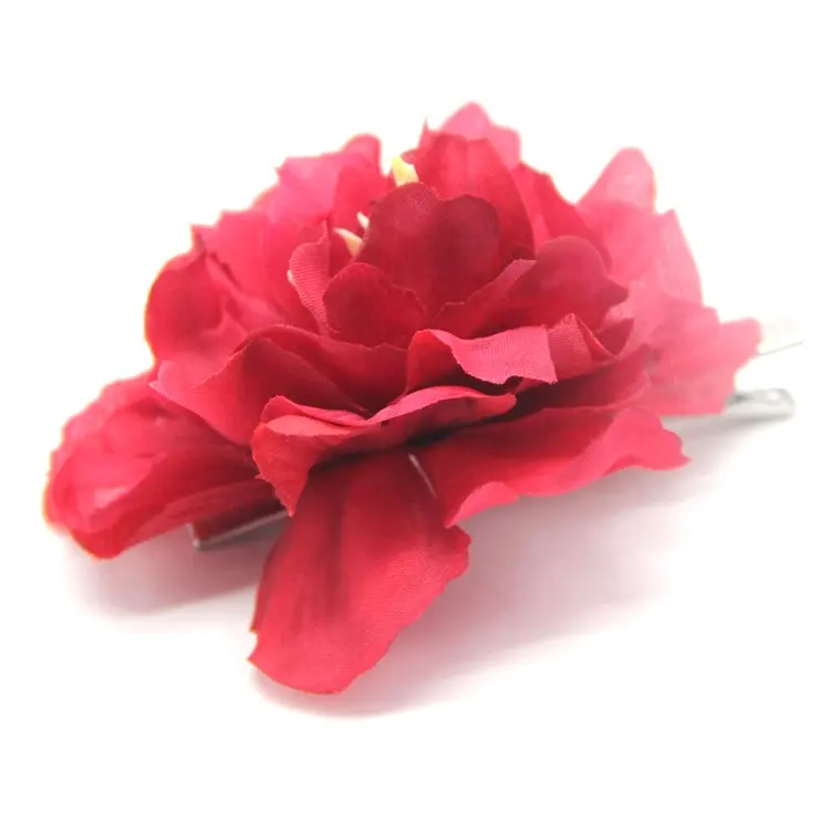 Fashion beautiful women girls flower hair clips red rose